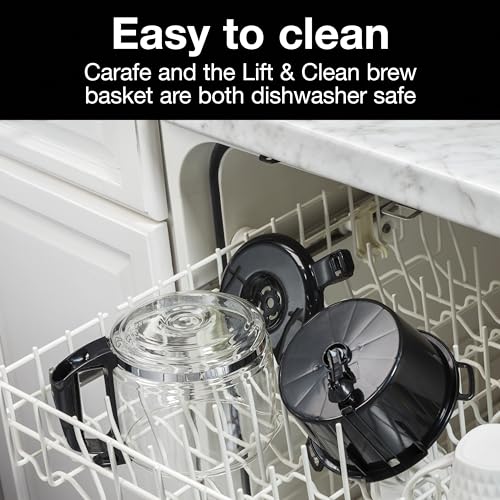 Proctor Silex Coffee Maker, Works with Smart Plugs That are Compatible with Alexa, Auto Pause and Serve, 10-Cup, Black