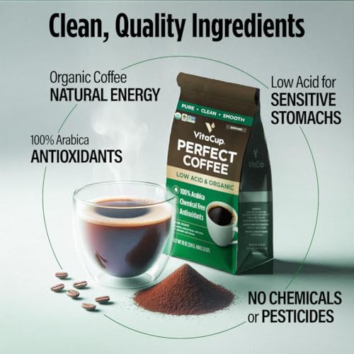 VitaCup Organic Fair Trade Low Acid Dark Roast
