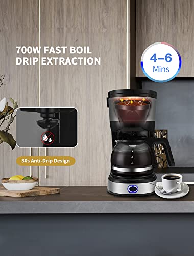 Gevi 4-Cup Coffee Maker, Small Drip Coffee maker