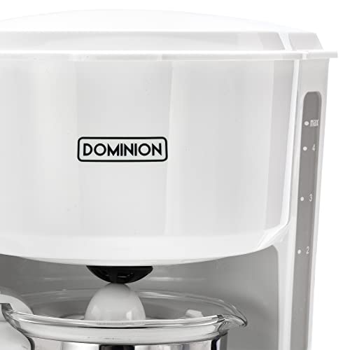 Dominion 4-Cup Coffeemaker Compact Coffee Pot Brewer Machine, Quiet Operation with On / Off LED Indicator Light, Convenient Cord Storage and Auto Pause Feature, Easy Anti-drip Coffeemaker with Coffee