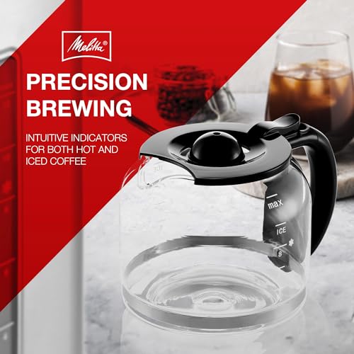 Melitta Aroma Tocco PLUS Programmable Stainless Steel Coffee Maker | 12-Cup Glass Carafe | LCD display, Touch-Screen Drip Coffee Machine with touch & Aroma control | For both Iced & Hot Drip Coffee.