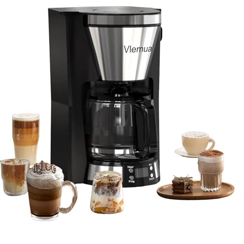 Fangflower Coffee Maker with 10-Cup Programmable, Automatic Drip, Timer, Auto Shut Off, Smart Anti-Drip System, Keep-warm Plate, Electric Filter, Quick Brew Coffee Machine