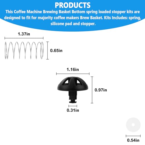 Coffee Machine Brewing Basket Bottom spring loaded stopper kits Fits for Black+Decker coffee makers Brew Basket, fits majority 4-12 Cup Drip Coffee Makers