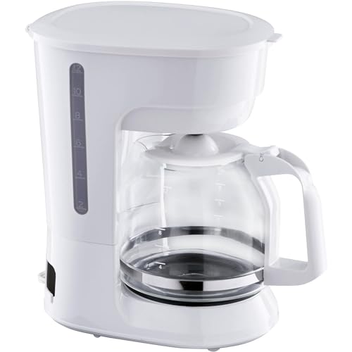 KnoRRS 12-Cup Drip Coffee Maker, Glass Carafe, Coffee Maker with Removable Filter Basket and Keep Warm Function for Home and Office, White