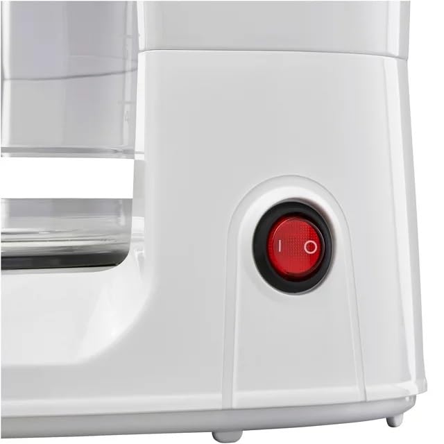 KnoRRS 12-Cup Drip Coffee Maker, Glass Carafe, Coffee Maker with Removable Filter Basket and Keep Warm Function for Home and Office, White