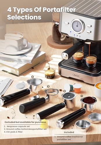 Gevi Espresso Machine High Pressure,compact espresso machines with Milk Frother Steam Wand,Professional Coffee，Cappuccino,Espresso,Latte,Macchiato Maker for home,espresso maker