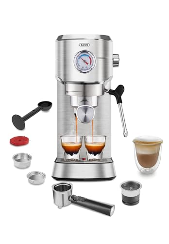 Gevi Espresso Machine 20 Bar, Professional Espresso Maker with Milk Frother Steam Wand, Compact Espresso Machines for Cappuccino, Latte, Commercial Espresso Machines & Coffee Makers