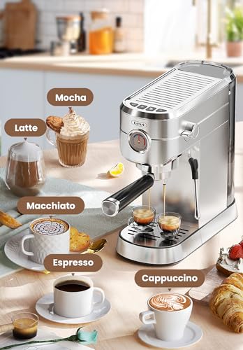 Gevi Espresso Machine 20 Bar, Professional Espresso Maker with Milk Frother Steam Wand, Compact Espresso Machines for Cappuccino, Latte, Commercial Espresso Machines & Coffee Makers