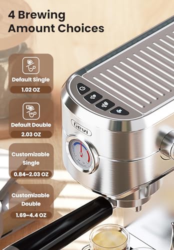 Gevi Espresso Machine 20 Bar, Professional Espresso Maker with Milk Frother Steam Wand, Compact Espresso Machines for Cappuccino, Latte, Commercial Espresso Machines & Coffee Makers