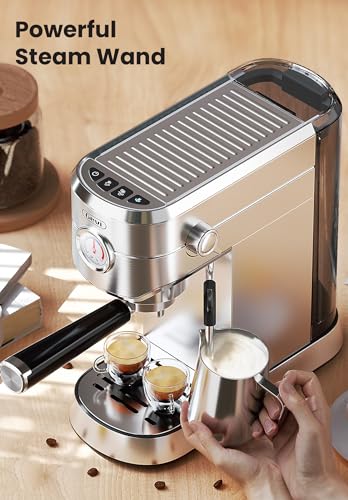 Gevi Espresso Machine 20 Bar, Professional Espresso Maker with Milk Frother Steam Wand, Compact Espresso Machines for Cappuccino, Latte, Commercial Espresso Machines & Coffee Makers