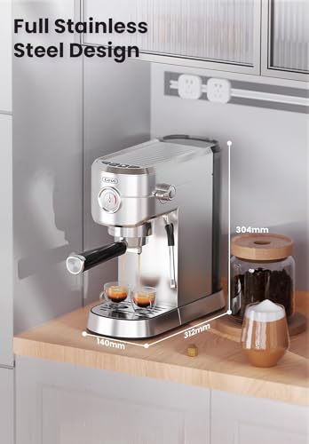 Gevi Espresso Machine 20 Bar, Professional Espresso Maker with Milk Frother Steam Wand, Compact Espresso Machines for Cappuccino, Latte, Commercial Espresso Machines & Coffee Makers