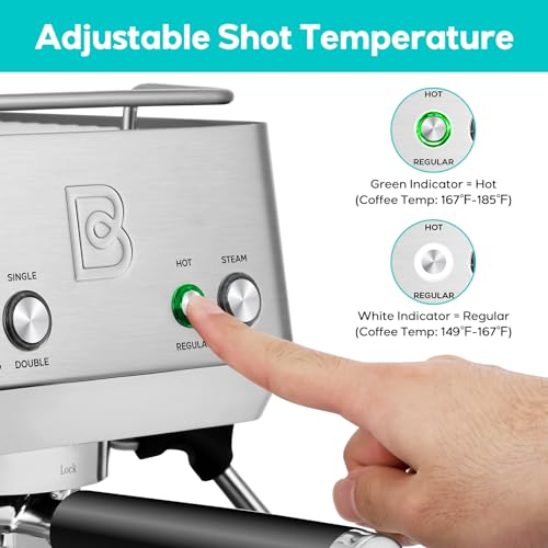 CASABREWS Espresso Machines with Milk Frother, 20 Bar Espresso Maker with Hot Water Wand for Americano, Latte, Cappuccino, Espresso Coffee Machine with Adjustable Temperature, Gift for Women Men