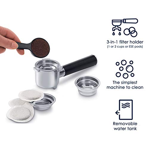 De'Longhi ECP3120 15 Bar Espresso Machine with Advanced Cappuccino System, 9.6 x 7.2 x 11.9 inches, Black/Stainless Steel