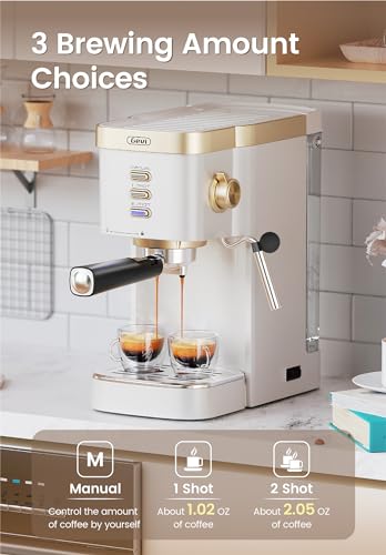 Gevi Espresso Machine 20 Bar High Pressure,compact espresso machines with Milk Frother Steam Wand,Professional Cappuccino,Latte,Macchiato Maker for home,espresso maker