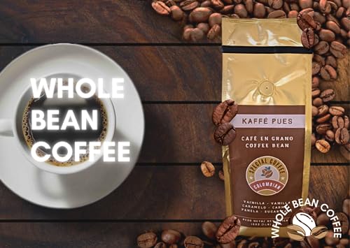 Authentic Medium Roast Colombian Whole Bean Coffee, 16oz