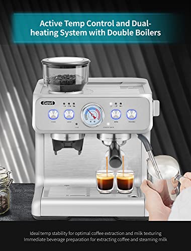 Gevi Espresso Machine 20 Bar With Grinder & Steam Wand – All in One Espresso Maker & Espresso Machine with Grinder for Home
