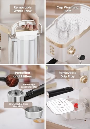 Gevi Espresso Machine 20 Bar High Pressure,compact espresso machines with Milk Frother Steam Wand,Professional Cappuccino,Latte,Macchiato Maker for home,espresso maker