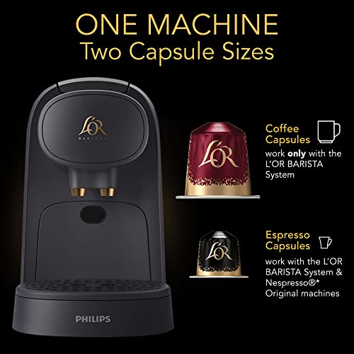 L'OR Barista System Coffee and Espresso Machine Combo by Philips, Matte Black