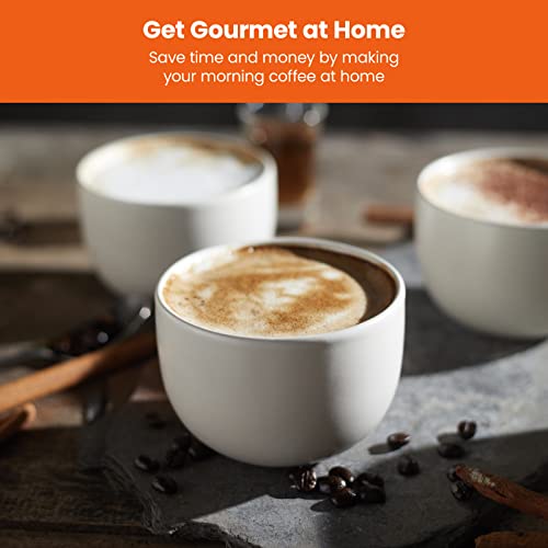 Chefman 6-in-1 Espresso Machine with Steamer, One-Touch Single or Double Shot Maker, Coffee Cappuccino Machine, Latte Built-In Milk Frother Stainless Steel