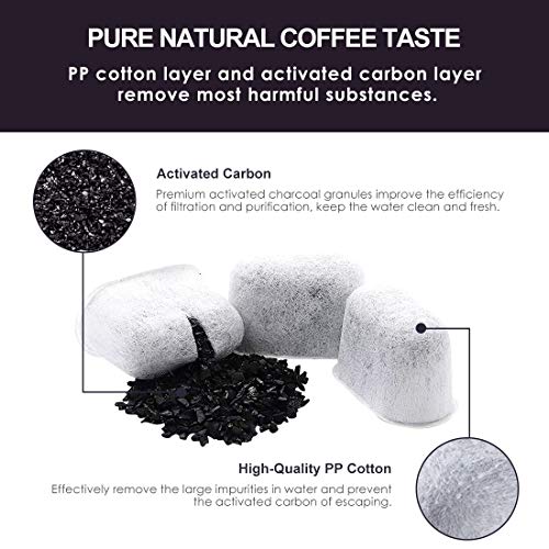 Possiave 12-Pack Charcoal Water Filters Compatible with Breville BWF100 Machines, Breville Espresso Machine Water Filter Replacements