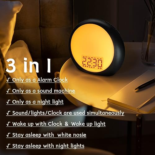 White Noise Machine Alarm Clock with Sunrise Simulation