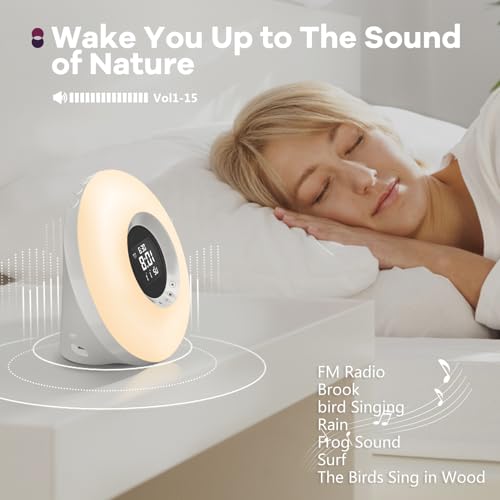 Sunrise Alarm Clock with Nightlight & Natural Sounds