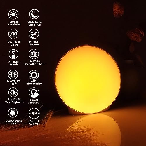 Sunrise Alarm Clock with Sleep Sound and Light
