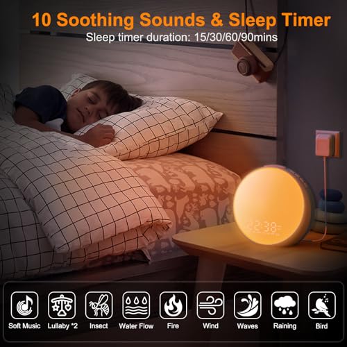 Sunrise Alarm Clock with Sunset Simulation, Night Light