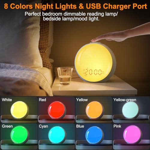 Sunrise Alarm Clock with Sunset Simulation, Night Light