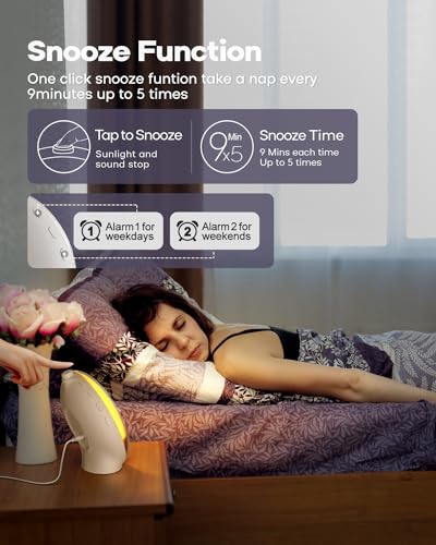 Sunrise Alarm Clock with Light, Sounds and Night Light