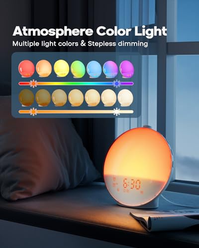 Sunrise Alarm Clock with Light, Sounds and Night Light