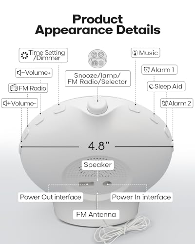 Sunrise Alarm Clock with Light, Sounds and Night Light