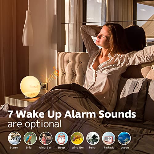 Sunrise Alarm Clock with Light, Sounds and Night Light