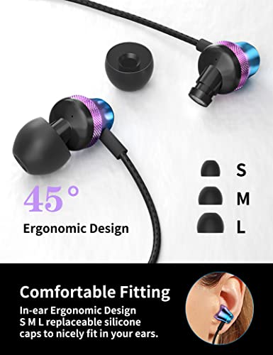 Noise Canceling Wired Earbuds for Samsung Galaxy and iPhone