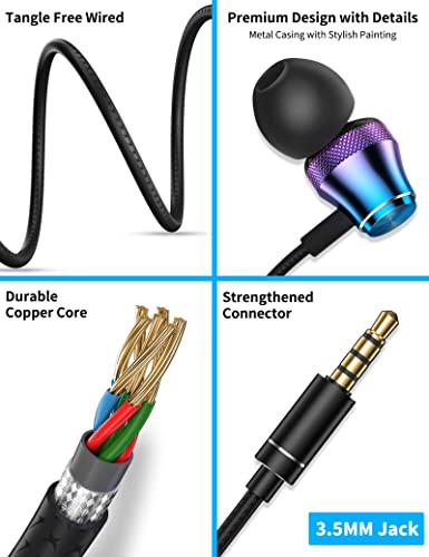 Noise Canceling Wired Earbuds for Samsung Galaxy and iPhone