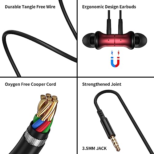 Magnetic Wired Earbuds for Samsung Galaxy and iPhone