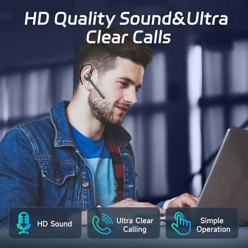 Dual Noise Canceling Wireless Bluetooth Earpiece for Traveling