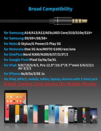 Noise Canceling Wired Earbuds for Samsung Galaxy and iPhone