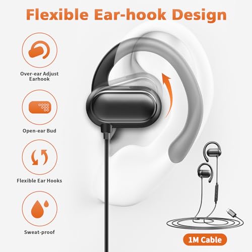 Rotatable Earhook Sport Earphones for iPhone & Samsung