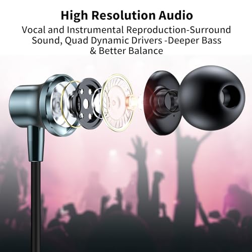 USB C Wired Earbuds with Mic for Galaxy S24 S23 FE Oneplus Open 12, USB Type C Headphones Magnetic in-Ear Noise Canceling Earphones Headset for iPad iPhone 15 Samsung Z Flip Fold 5 S22 S21 Pixel 8 7 6