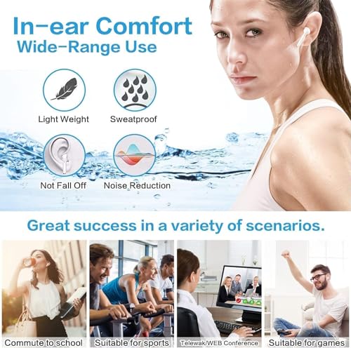 Wireless Earbuds,Air Buds Pods Bluetooth 5.3 Ear Buds Air Bud Pro IPX7 Waterproof Earphones Pop-ups Auto Pairi Headsets,3D Stereo Headphones in-Ear Ear Bud for iPhone/Samsung/airpos Case/Android