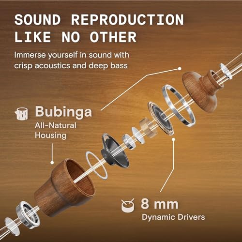 Symphonized MFI Wired Headphones for iPhone, Wooden Lightning Headphones, Wired Earbuds for iPhone with Apple Certified Lightning and Built-in Mic
