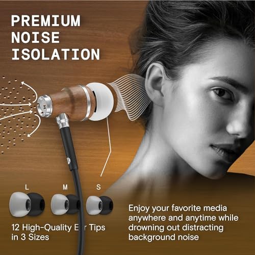 Symphonized MFI Wired Headphones for iPhone, Wooden Lightning Headphones, Wired Earbuds for iPhone with Apple Certified Lightning and Built-in Mic