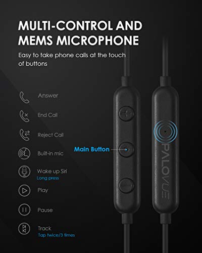PALOVUE iPhone Headphones Earbuds Earphones wtih Lightning Connector Apple MFi Certified Compatible 14 13 12 11 Pro Max X XS XR 8 7 Plus with Microphone Controller SweetFlow Black