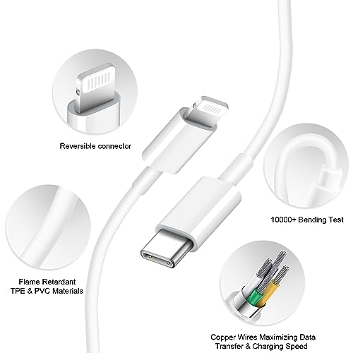 iPhone Charger Fast Charging 20W USB C Wall Charger with 6FT Super Fast Charger Cable Compatible with iPhone14/14 Pro Max/13/13Pro/12/12 Pro/11,iPad