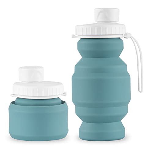 SPECIAL MADE Collapsible Water Bottles Cups Leakproof Valve Reusable BPA Free Silicone Foldable Travel Water Bottle Cup for Gym Camping Hiking Travel Sports Lightweight Durable 11oz