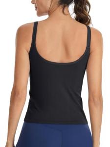 ATTRACO Women's Black Seamless Workout Tank Top