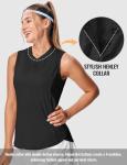 Rdruko Women's Black Sleeveless Pickleball Tank Top
