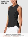 Rdruko Women's Black Sleeveless Pickleball Tank Top
