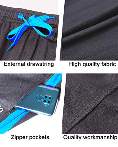 ZEROWELL Men's Athletic Zipper Pocket Sweatpants (Gray XL)